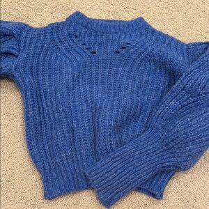 PrettyLittleThing Blue Crew Neck Sweater with Ribbed Texture